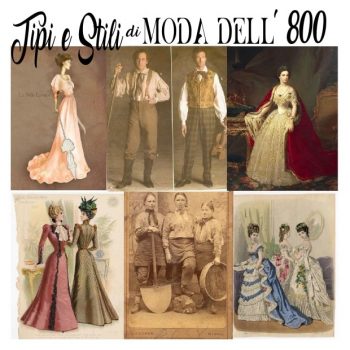 tipi e stili di moda del 1800 nel mondo