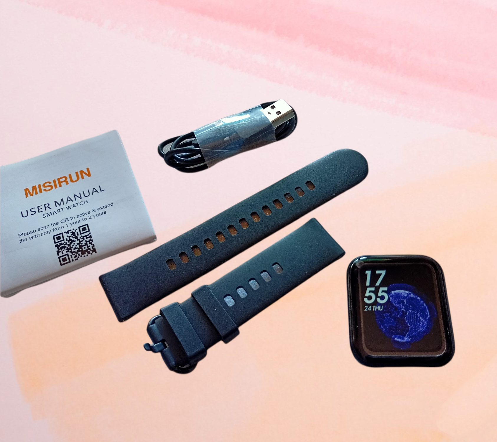 Misirun Smartwatch Fitness confezione contenuto