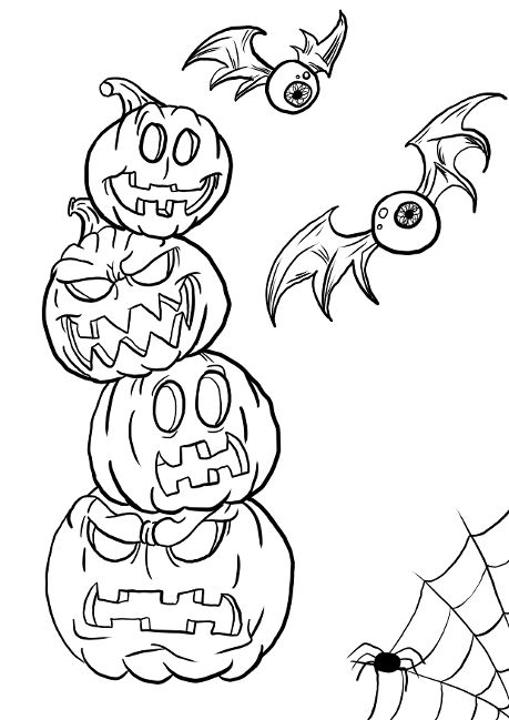 Nuovi disegni di Halloween da colorare zucche terrificanti e pipistrelli spaventosi
