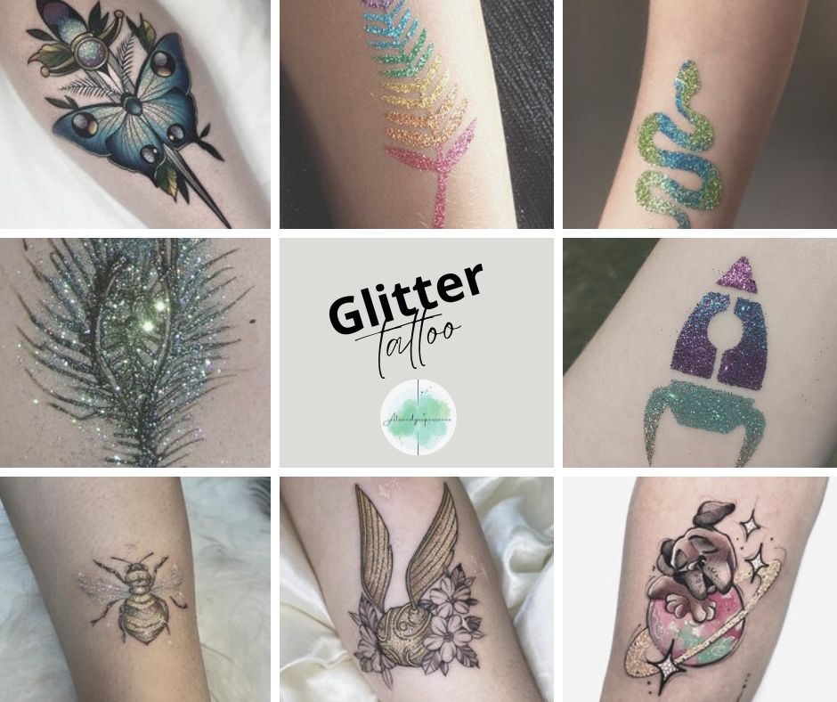 Tendenze tatuaggi 2023: tattoo glitter permanenti