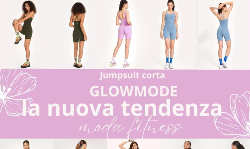 La Jumpsuit corta Glowmode rivoluziona la moda fitness donna grazie al tummy control!
