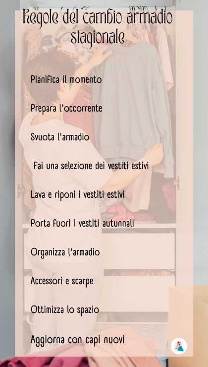 passaggi per fare il cambio armadio stagionale da estate a autunno