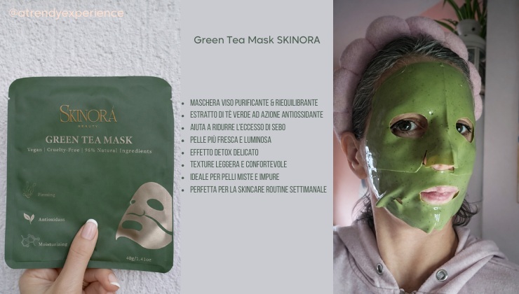 Green Tea Mask SKINORA purificazione e riequilibrio senza seccare