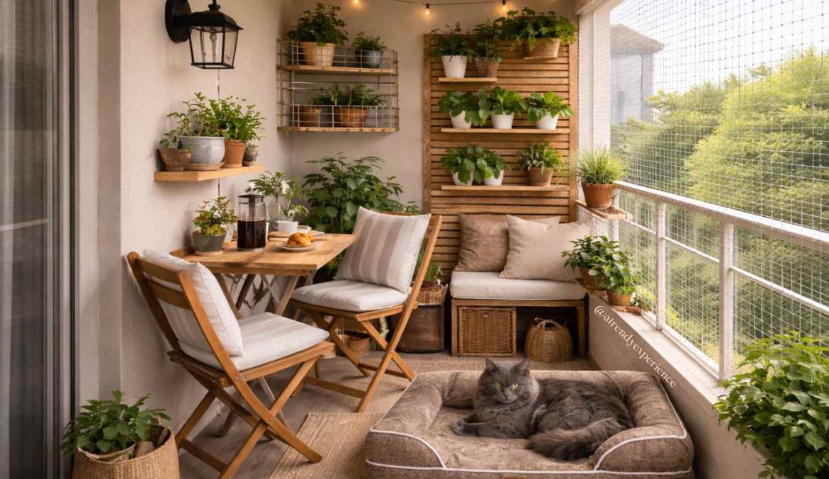 Come arredare un balcone piccolo in primavera (anche con animali)