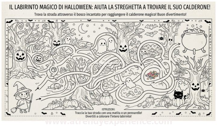 Giochi di Halloween da stampare labirinti mostruosi di atrendyexperience